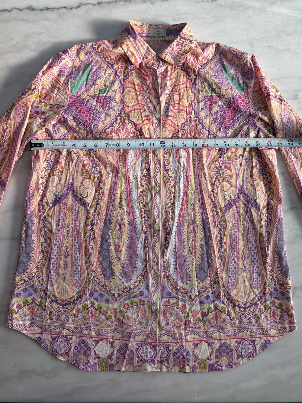 Etro Paisley Button Down Blouse Multicolor Made in Italy Women  IT 50 Size XL - Picture 6 of 13